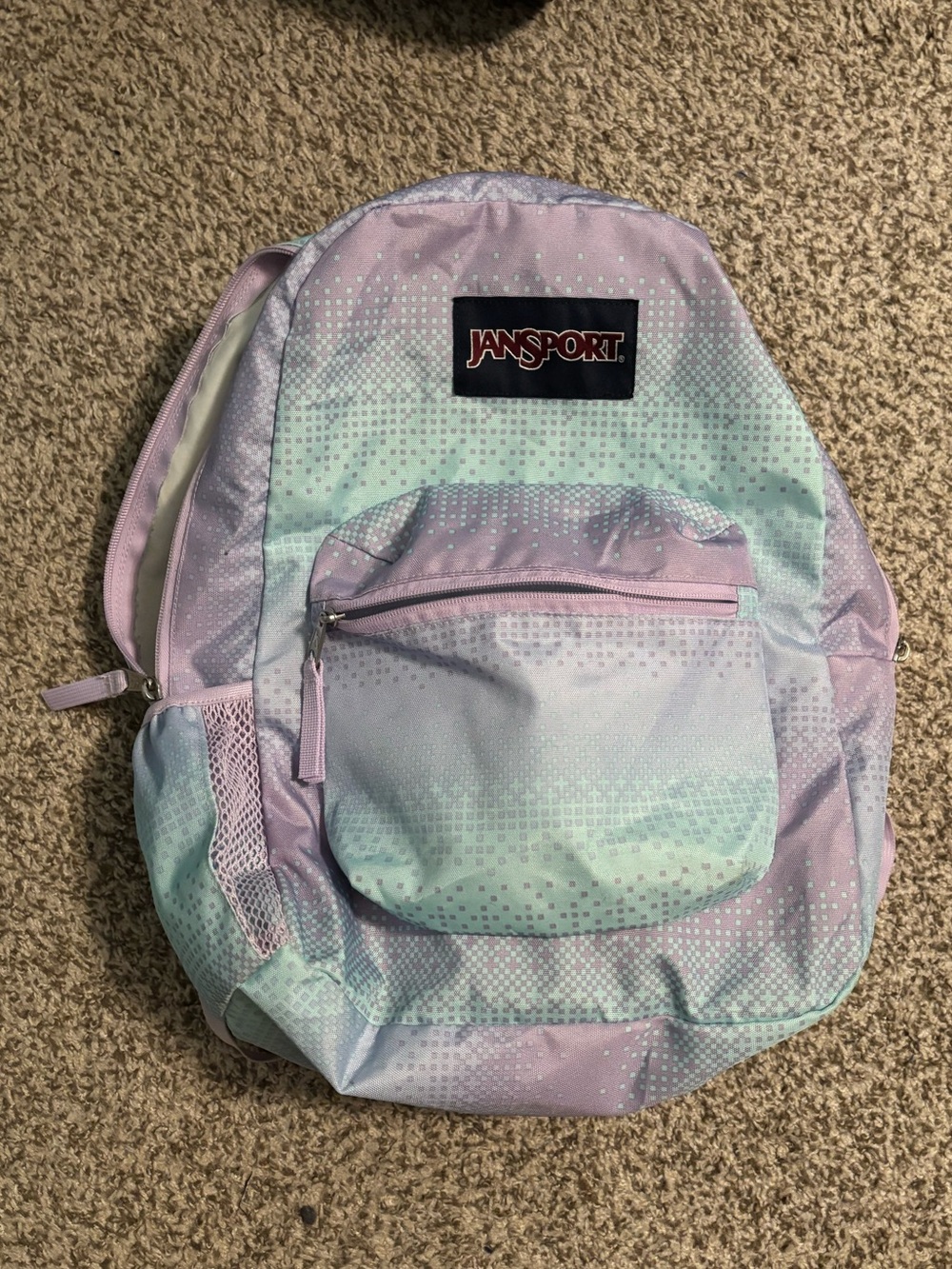 JanSport Cross Town 8 Bit Ombre Purple School Backpack